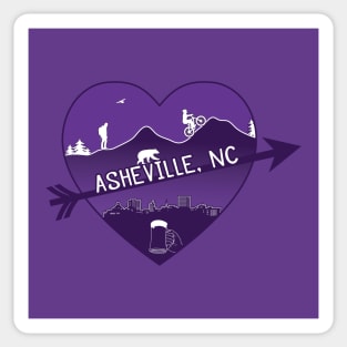 I Love AVL - Heart Cityscape - Purple 08 Sticker